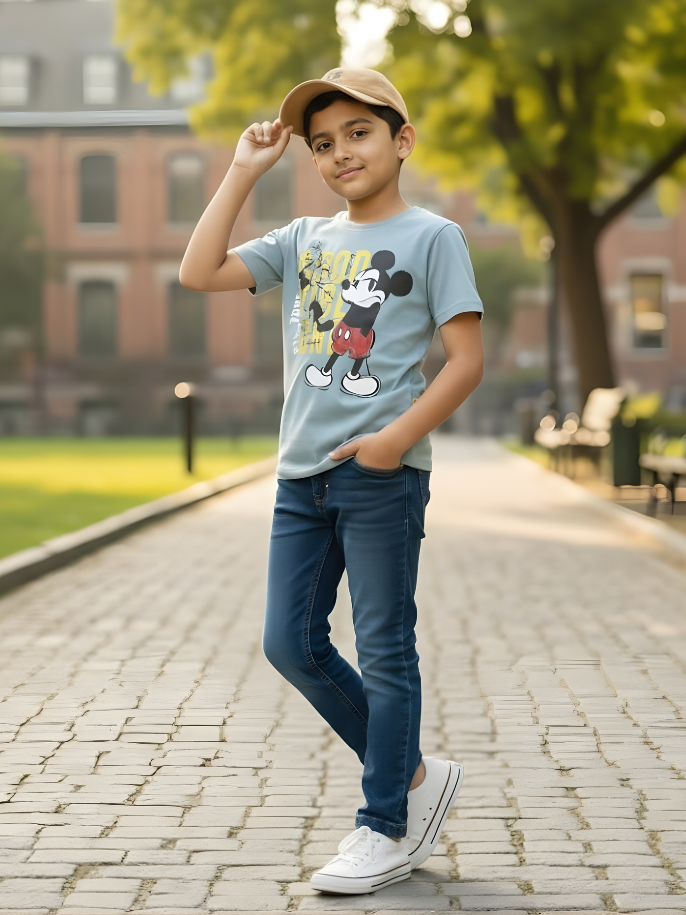 Boys' Mickey & Friends "True Pals" Greyish Tee