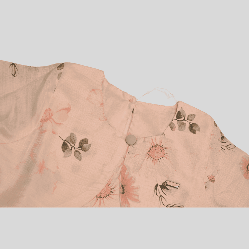 Girls Casual Printed Cotton Frocks - Pink