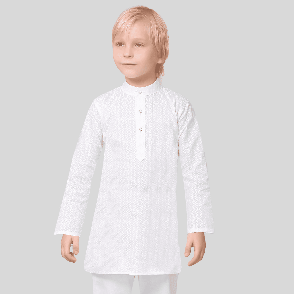 Boys Traditional Chudidar Kurta Set - White