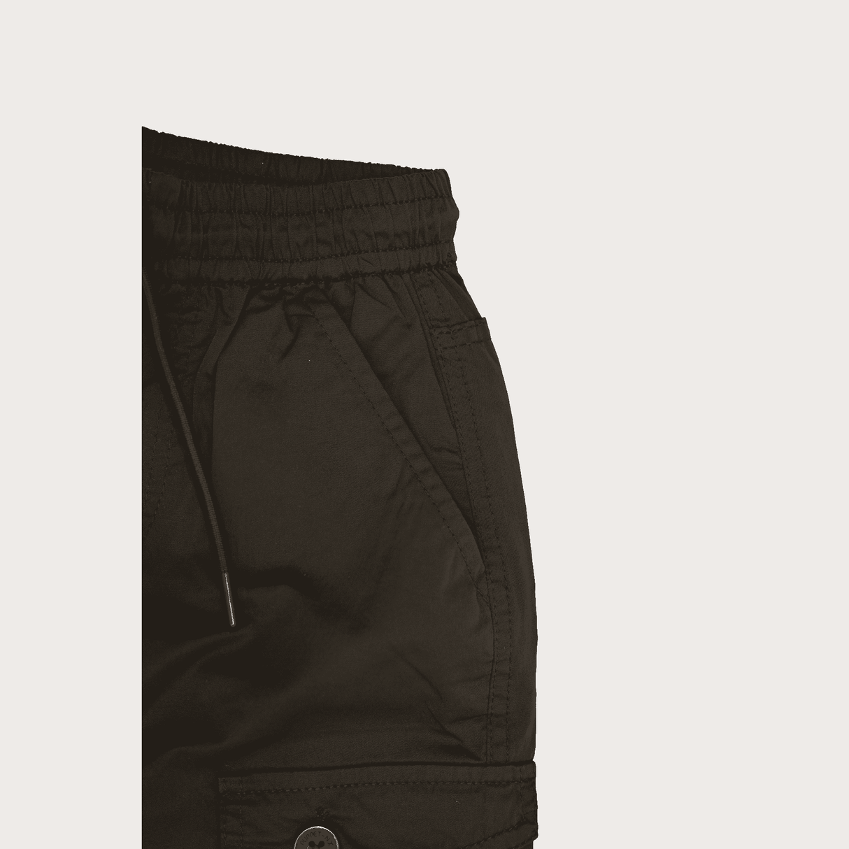 Boys Casual Plain Cotton Joggers With Rib - Black