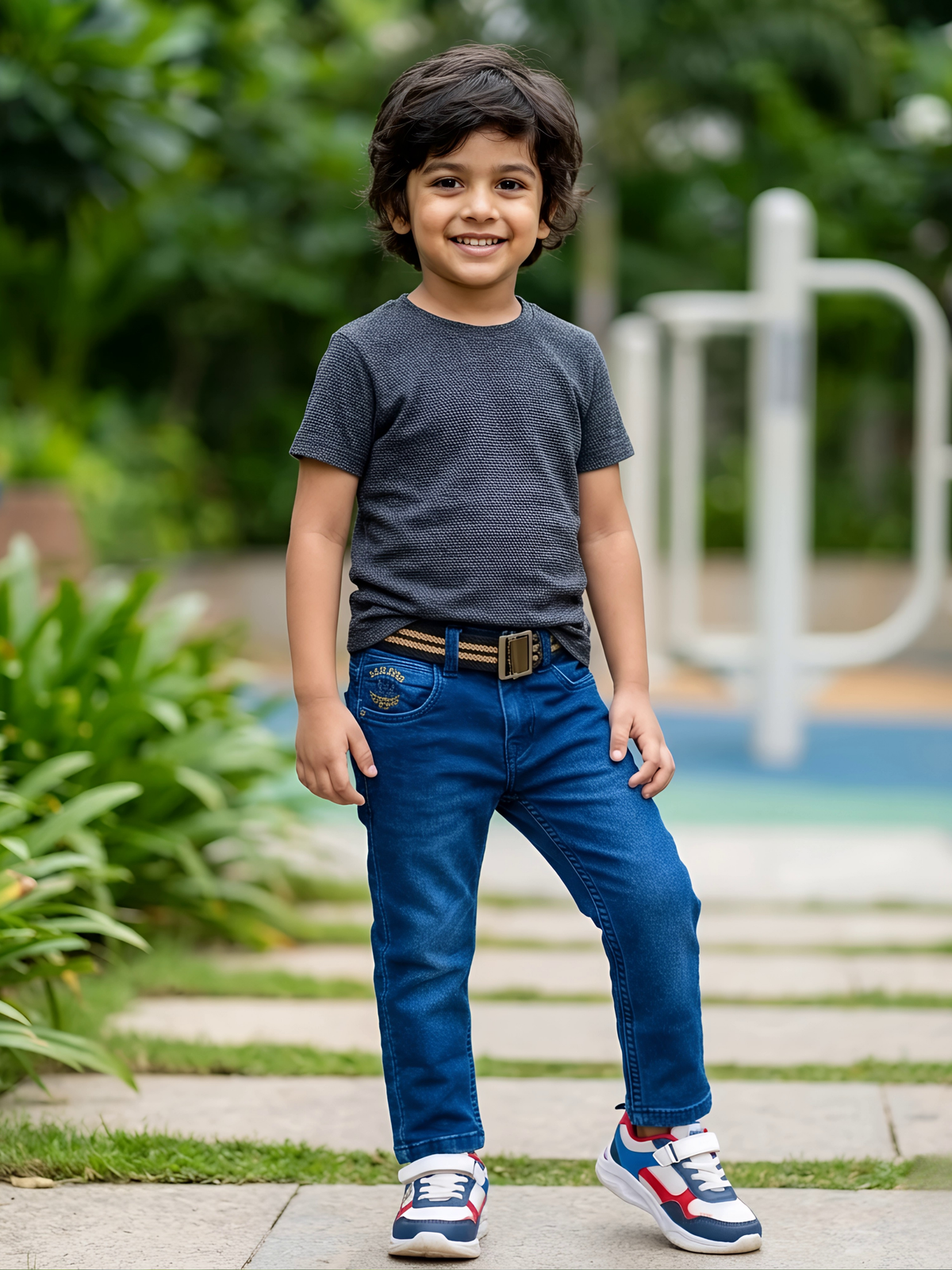 Boys' Premium Slim Fit Blue Denim Jeans