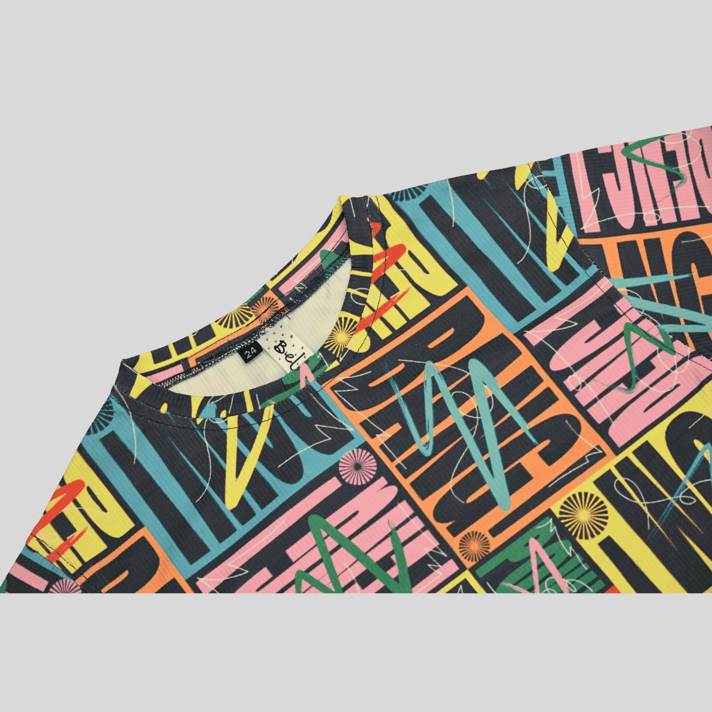 Girls Casual Half Sleeves Printed Crop Top - Blue