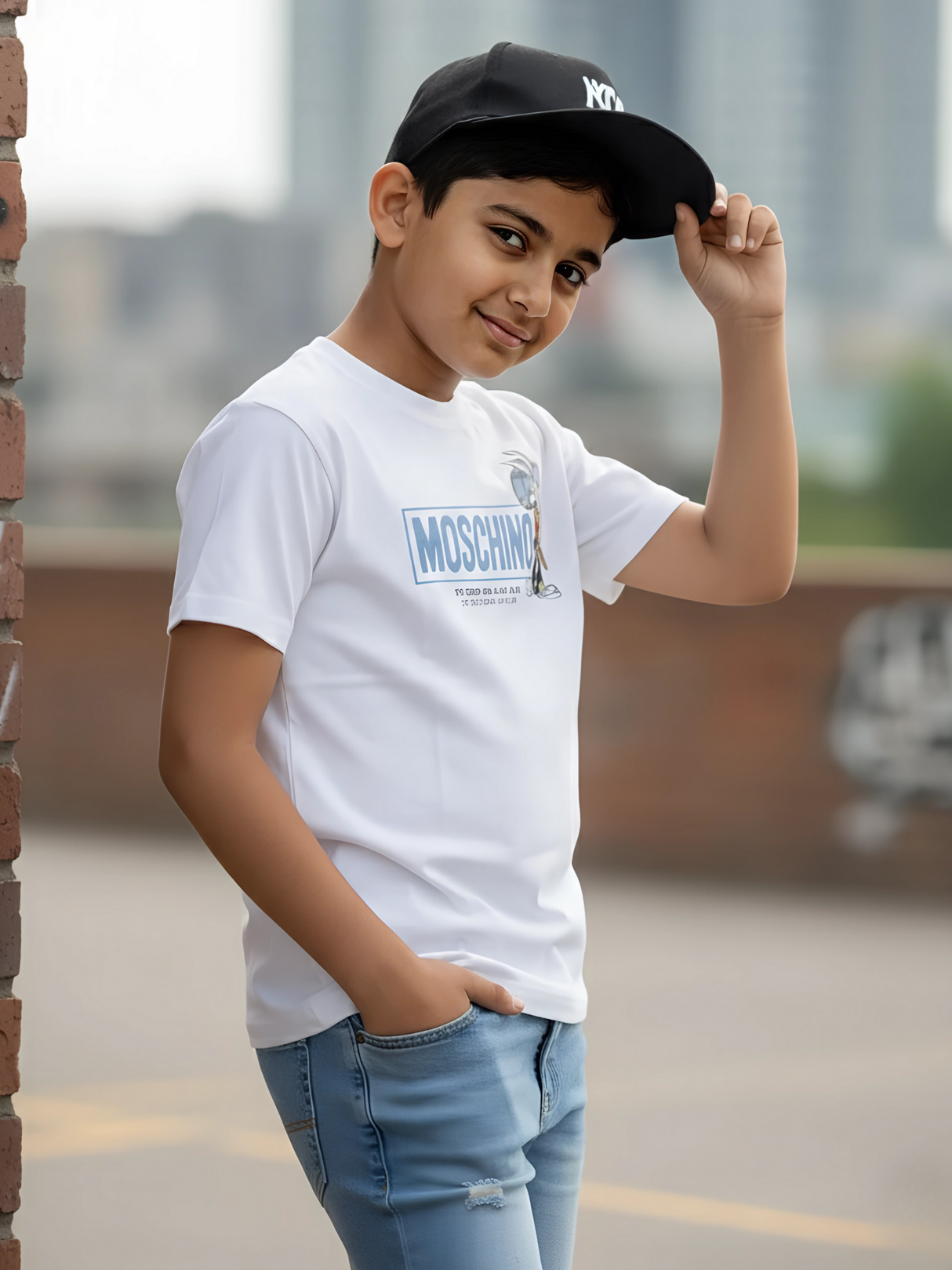 Kids' Designer-Inspired 'Moschino' Graphic Tee