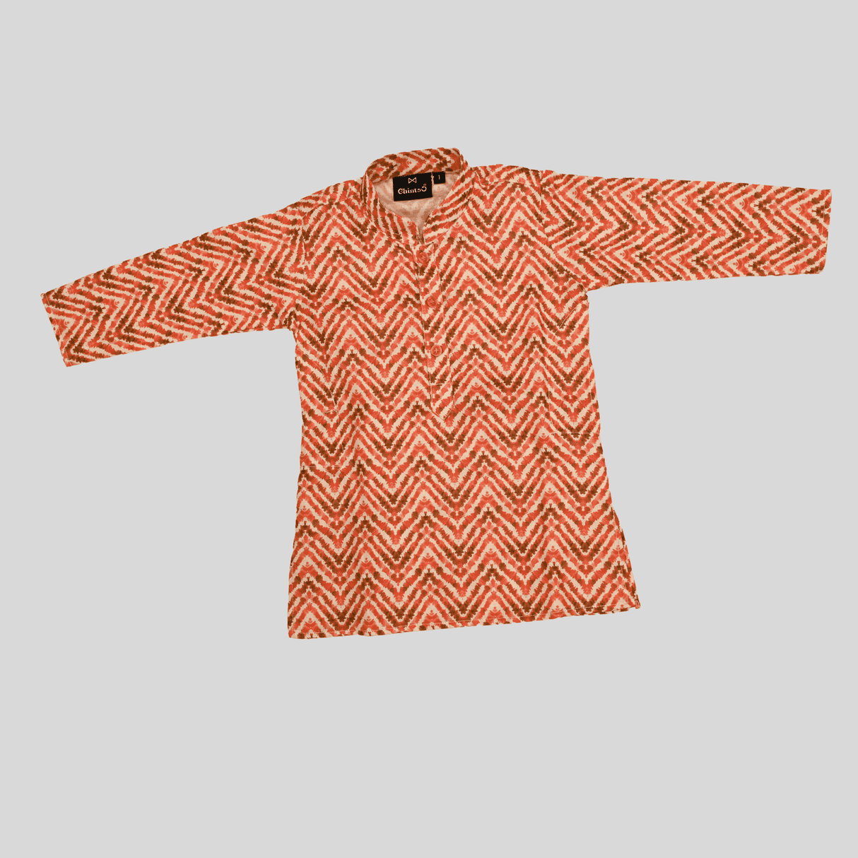 Boys Traditional Printed Chudidar Kurta Set - Red