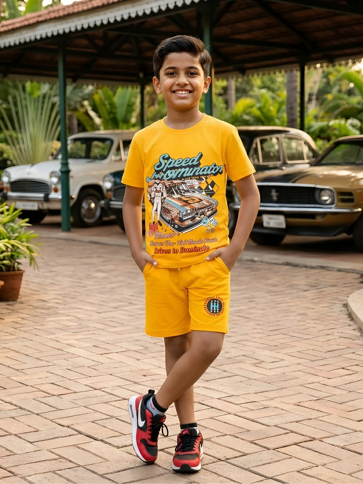 Boys "Speed Dominator" Racing Graphic Co-ord Set - Yellow