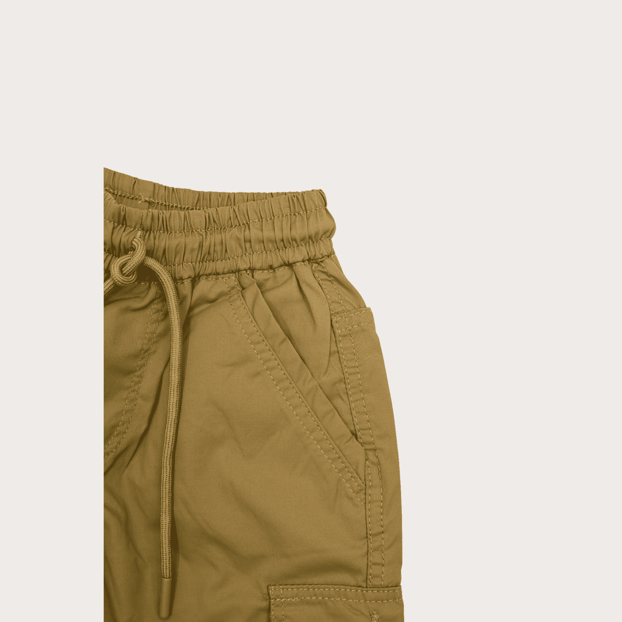 Boys Casual Plain Cotton Joggers With Rib - Green