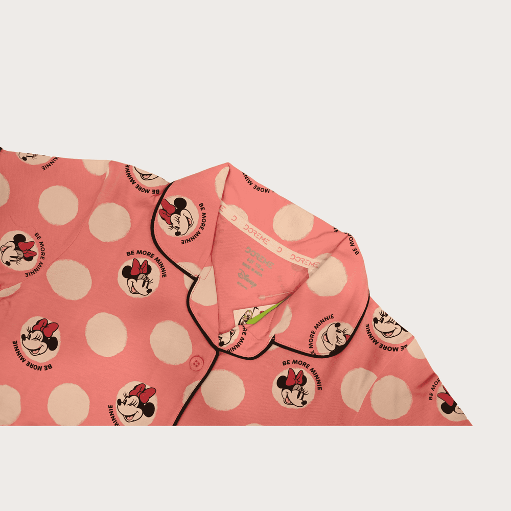 Girls Leisure Half Sleeves Front Open Night Suit - Pink