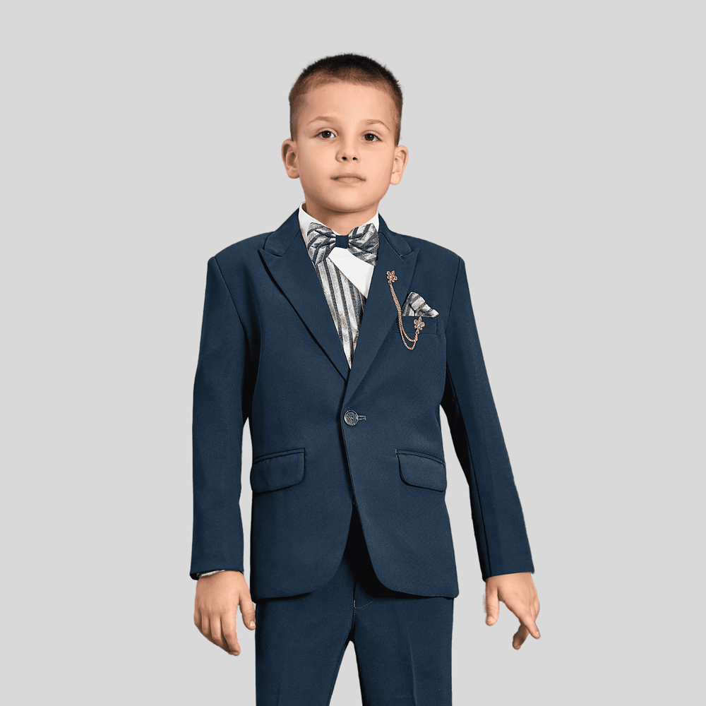 Boys Party 3 Piece Suit With Bow-Purple