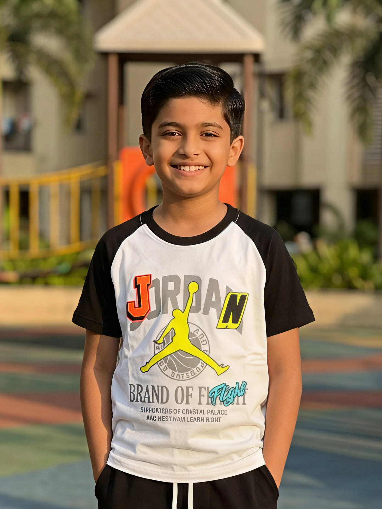 Boys Black Jordan Inspired Basketball Coordinate Set.