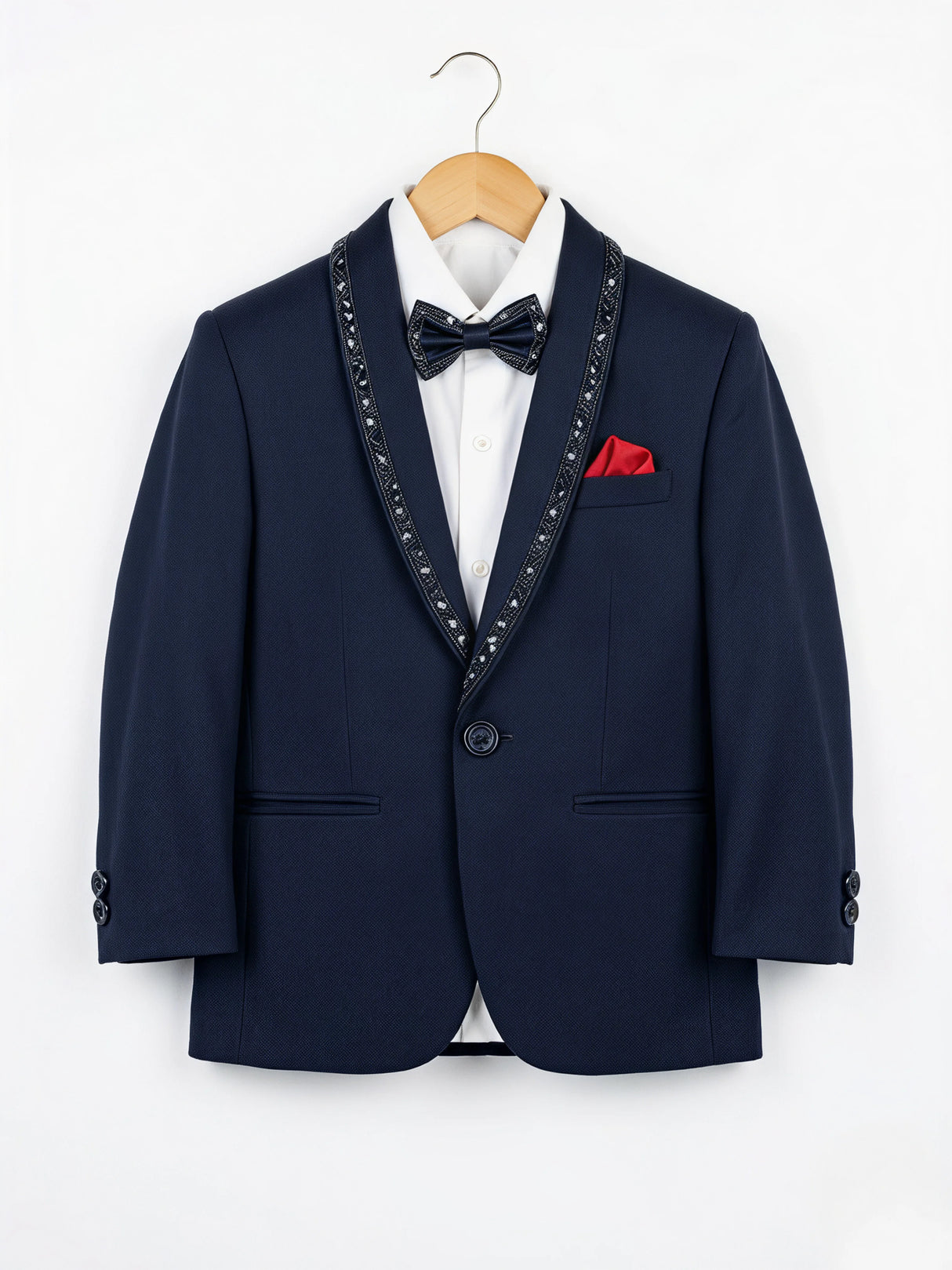 Navy Blue Coat Suit for Boys - Premium Formal Wedding Wear ()