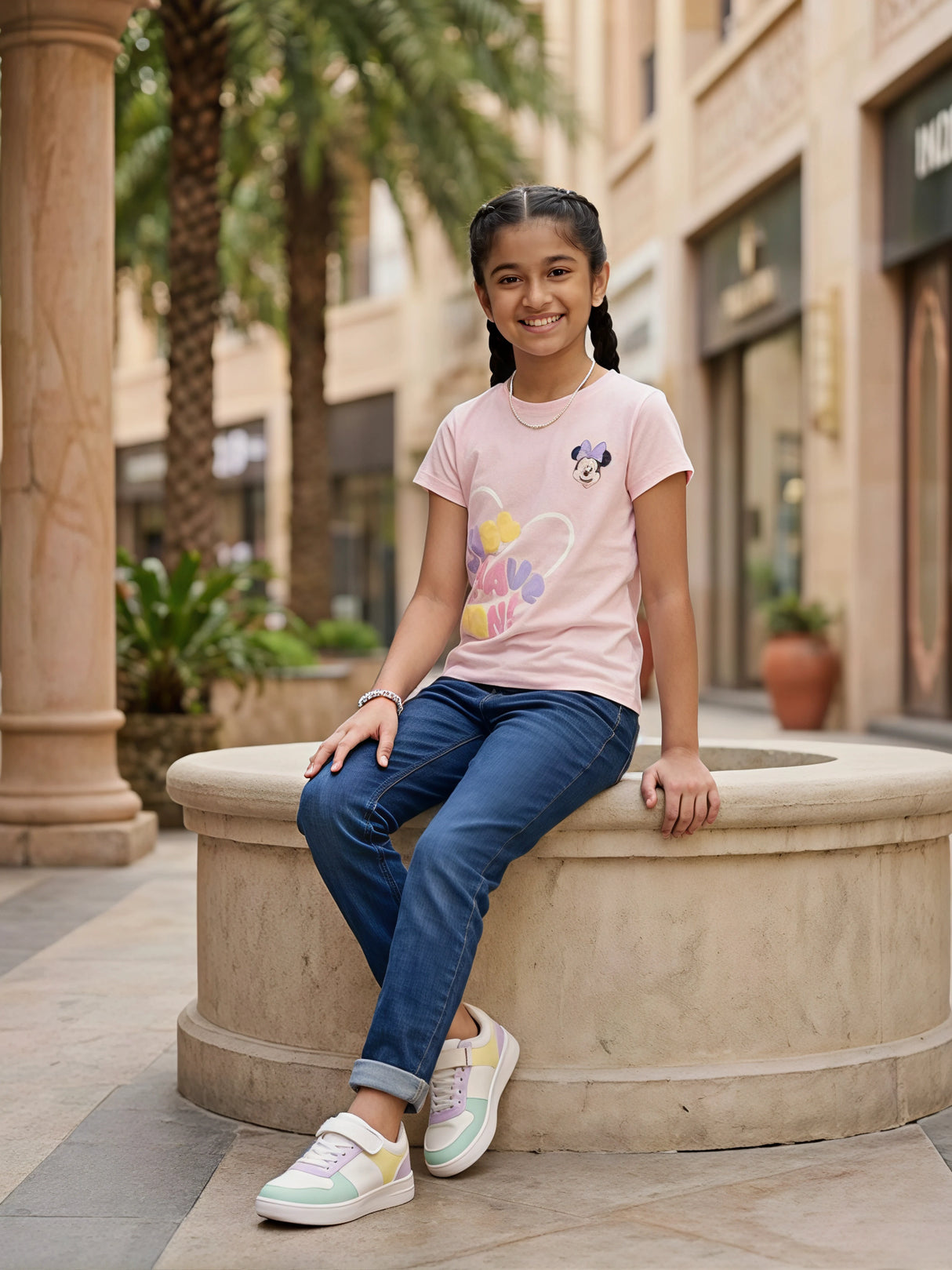 Girls' Pink Minnie Mouse Graphic Clothing Top