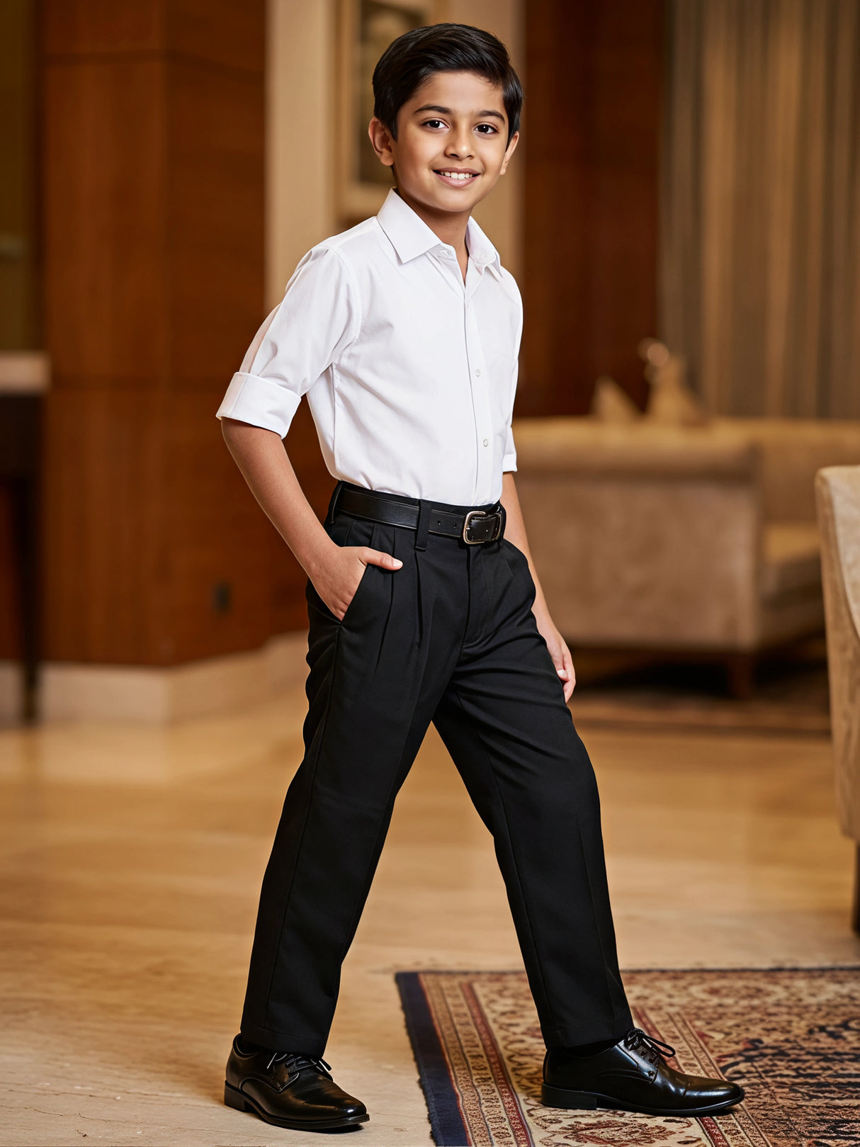 Boys' Classic Black Formal Pant