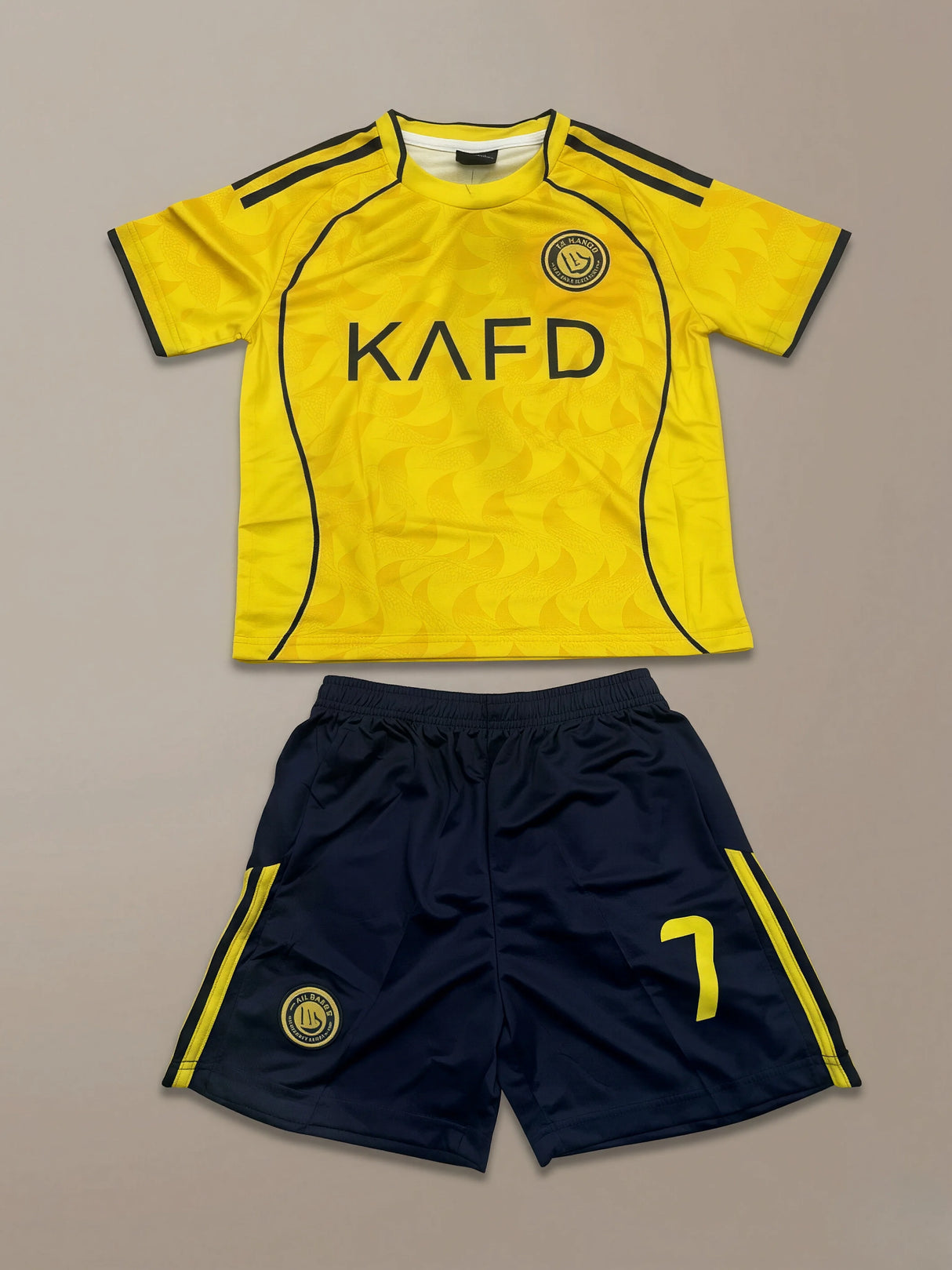 Boys Yellow Football Sports Coordinate Set - Pro Style Jersey & Shorts