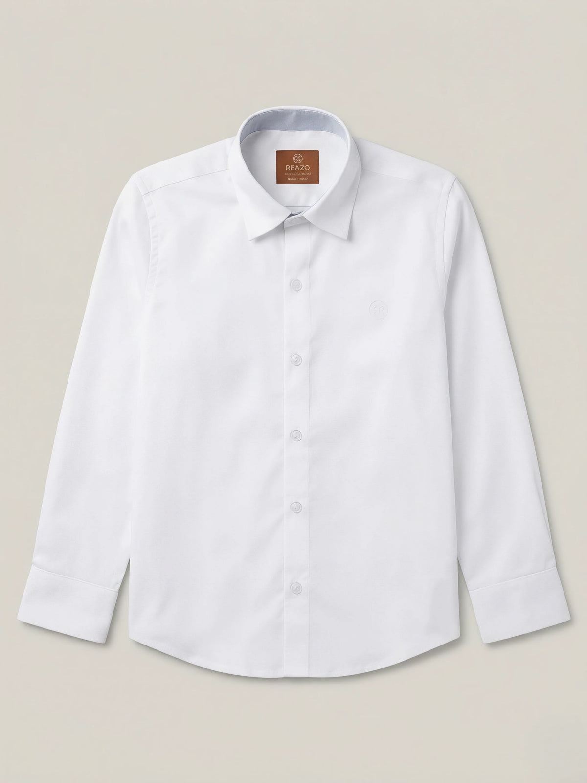 Boys Classic White Long Sleeve Casual Shirt.