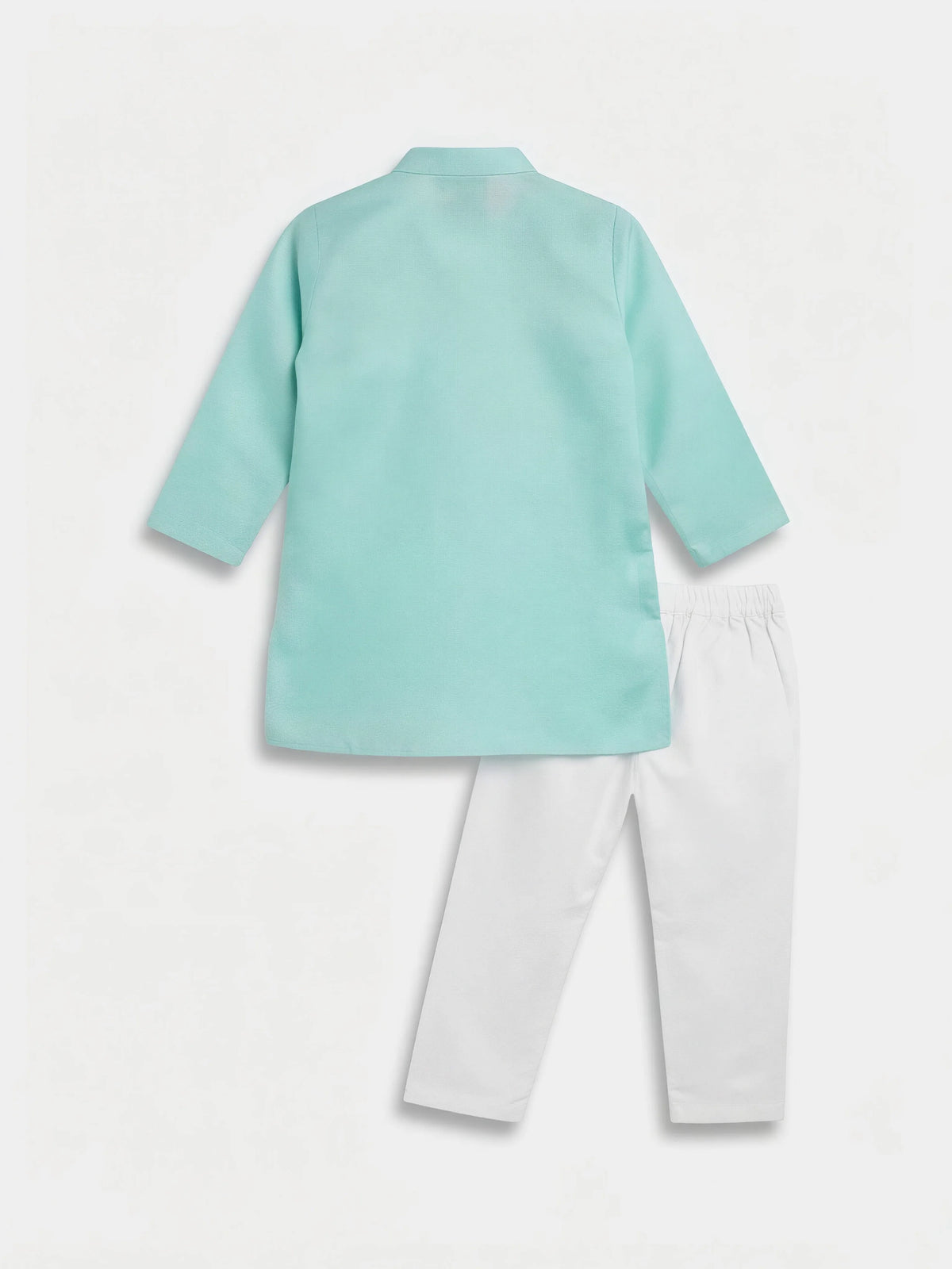 Blue Solid Cotton Kurta Pajama Set for Boys