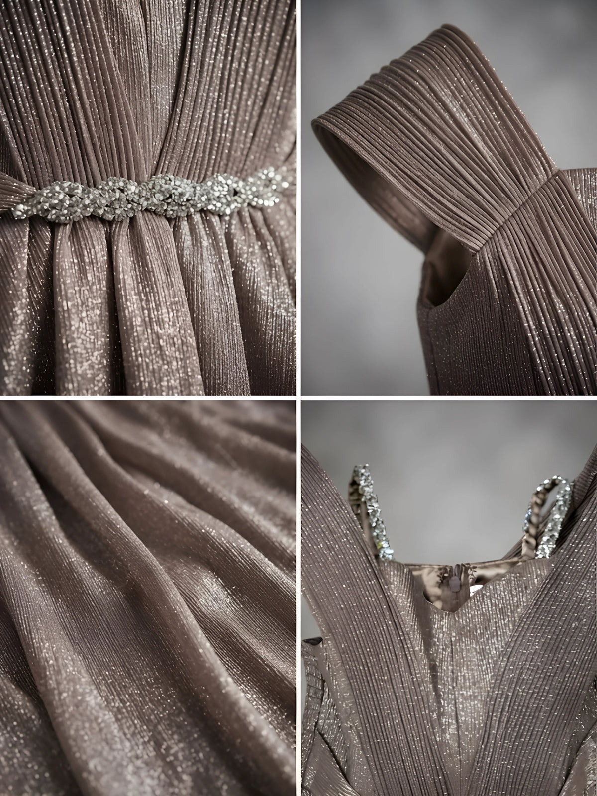 Brown Metallic Gown with Mesh Inner Kids Ethnic Wear