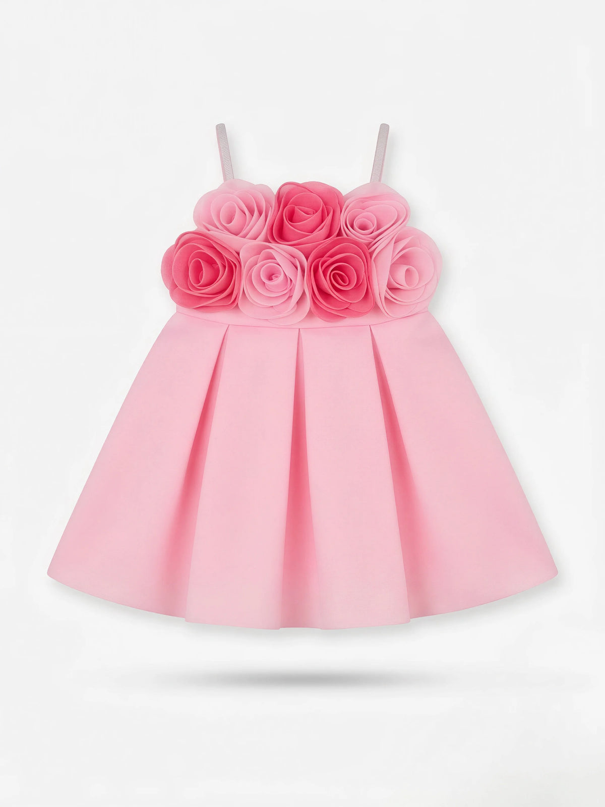 Pink Floral Applique Frocks Kids Ethnic Wear Festive Frock