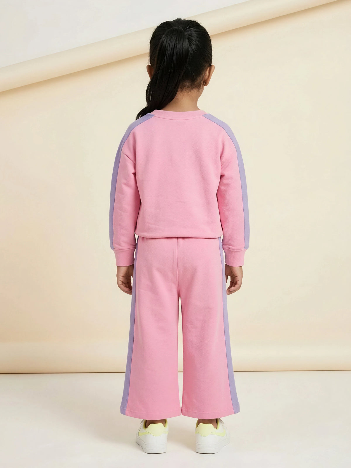 Pink Graphic Print Sweatshirt Girls Coordinate Set Kids Casual Wear