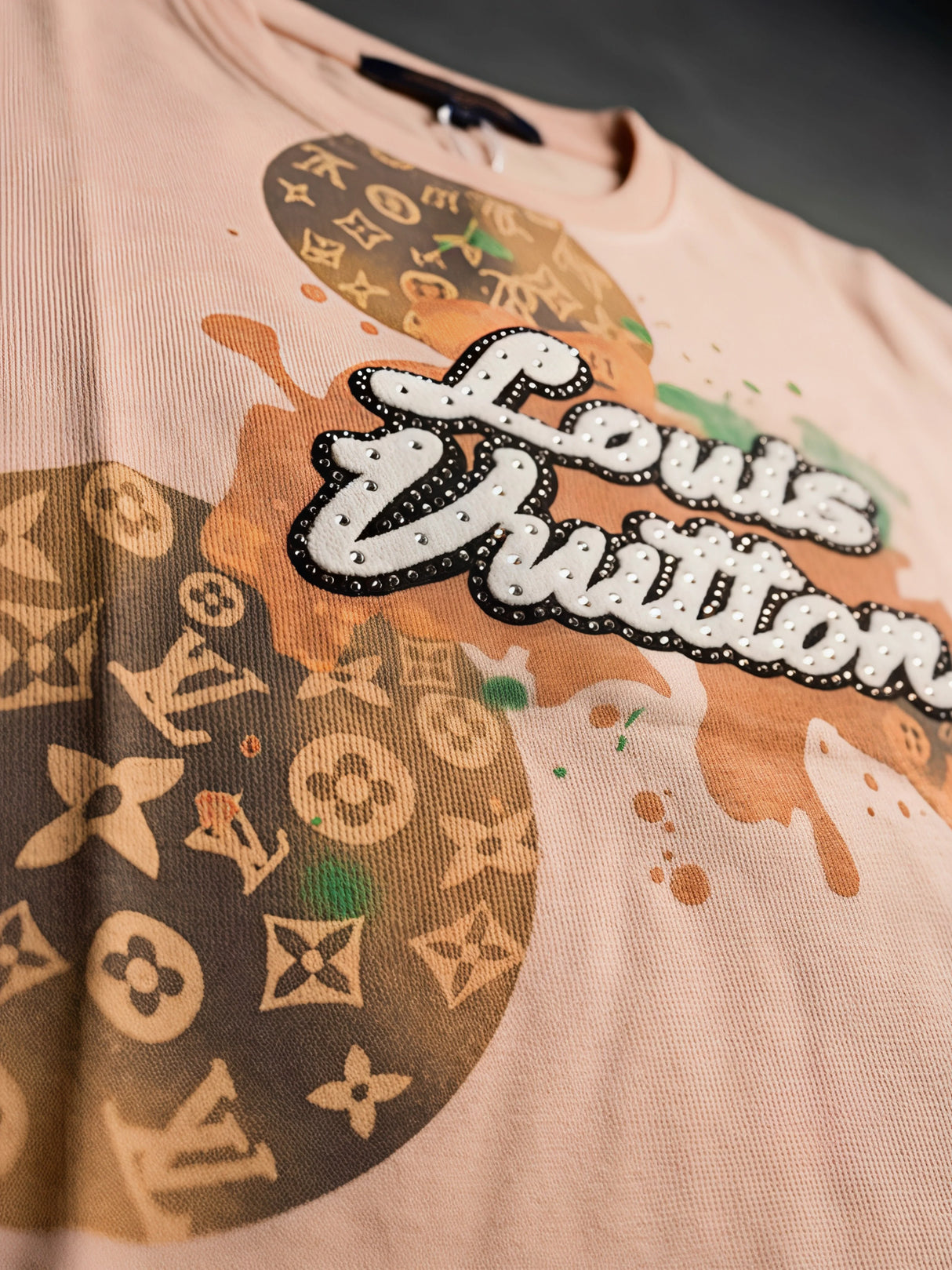 Boys Peach Louis Vuitton Graphic Print T-Shirt
