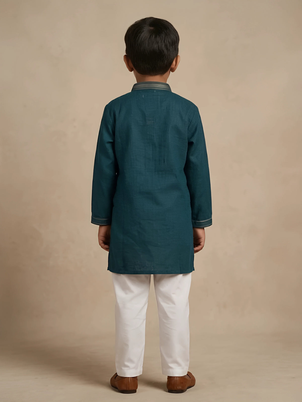Boys Teal Green Kurta Pyjama Set