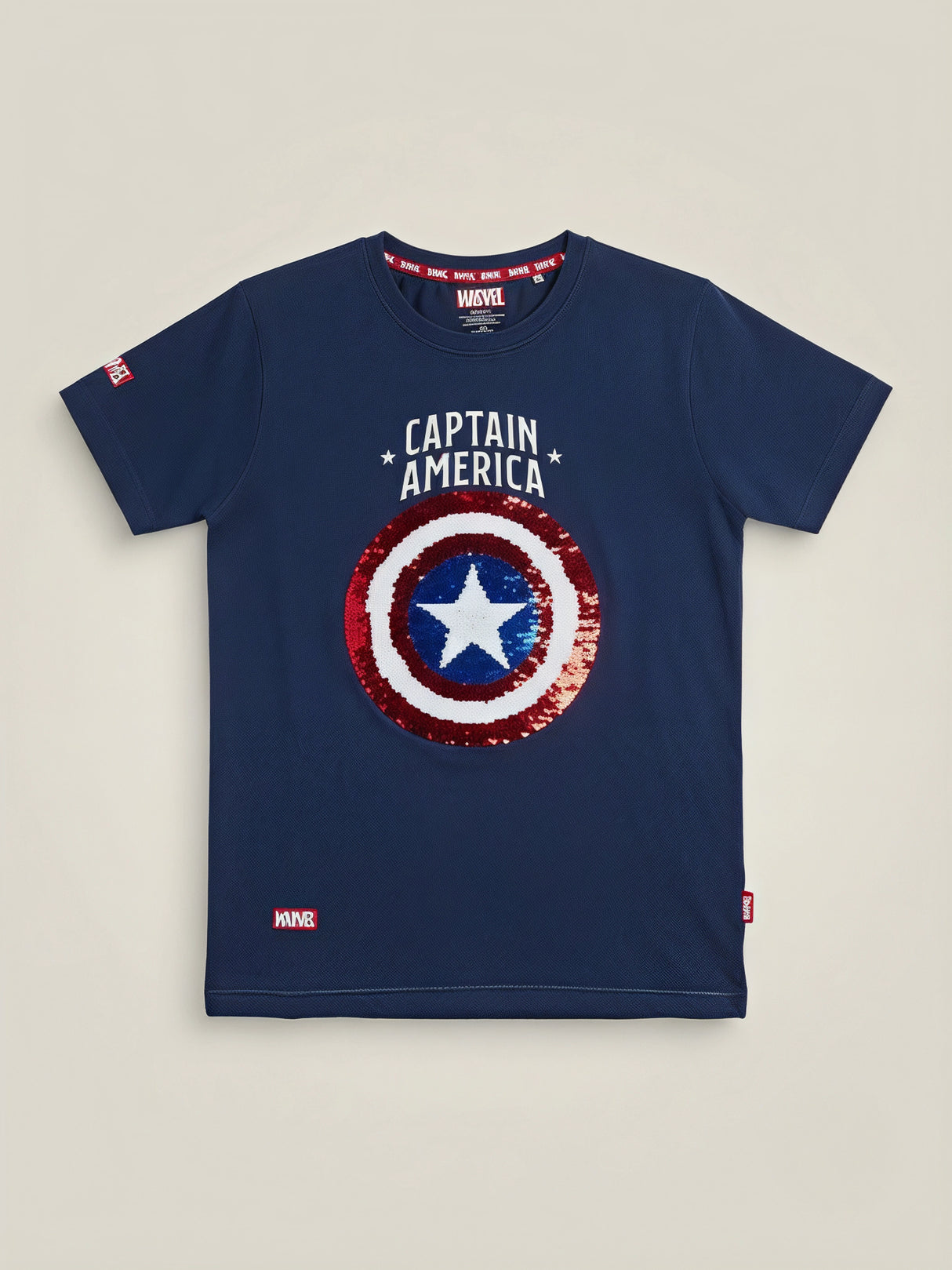 Boys Navy Blue Captain America Graphic T-Shirt