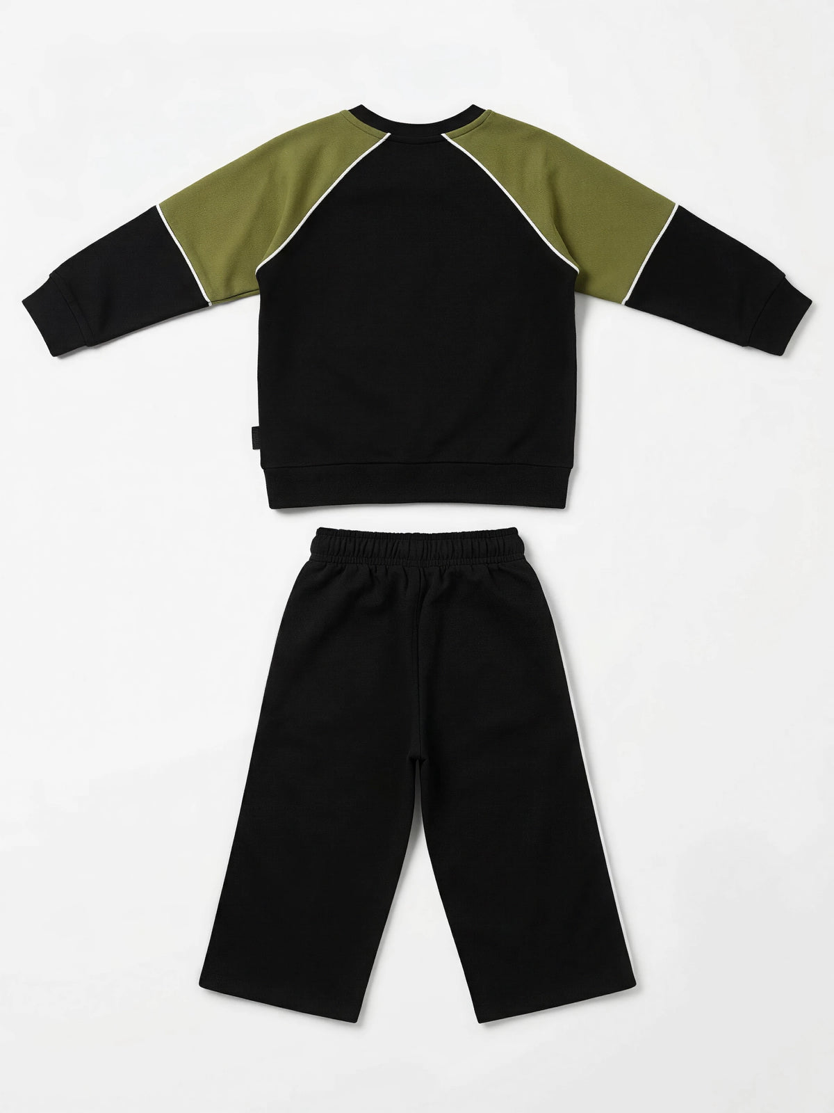Black Printed Cotton Girls Coordinate Set Kids Casual Wear