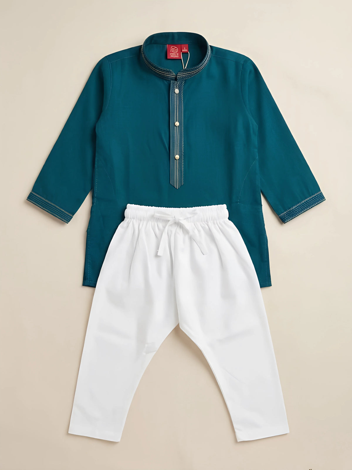 Boys Teal Green Kurta Pyjama Set