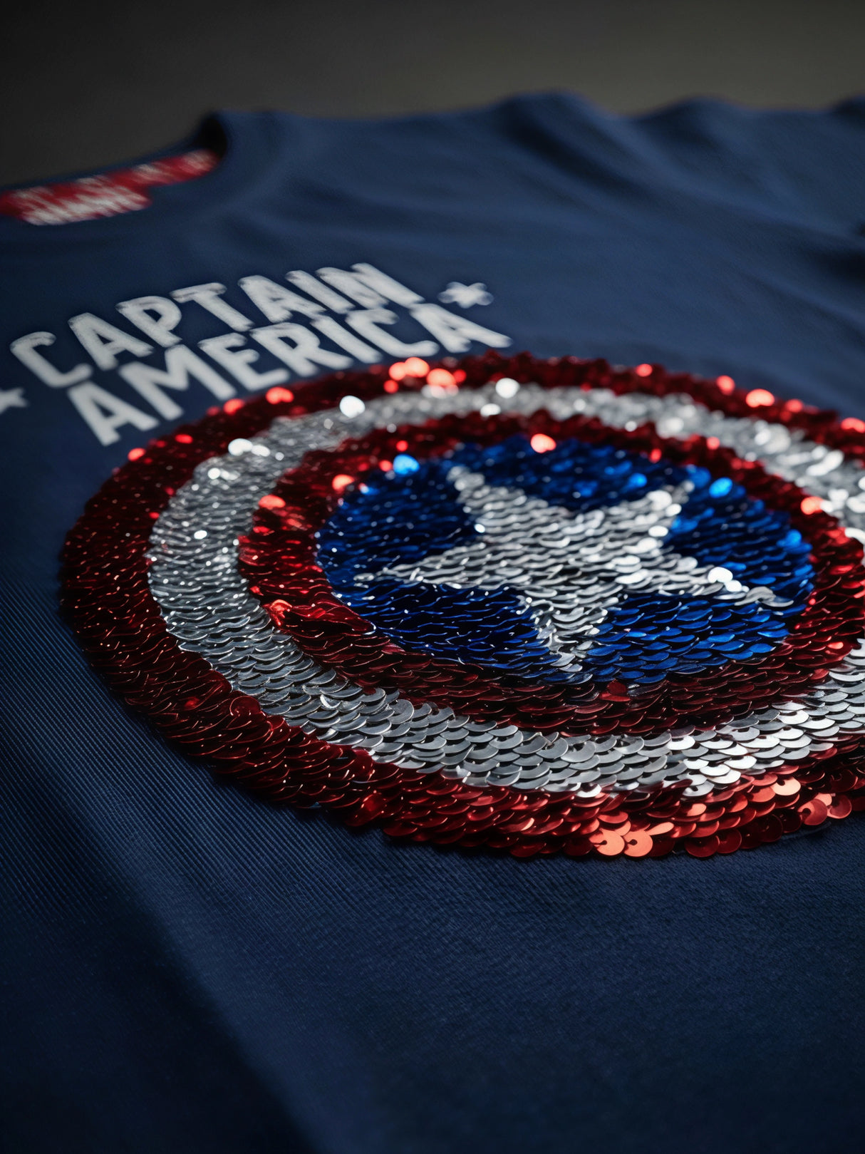 Boys Navy Blue Captain America Graphic T-Shirt