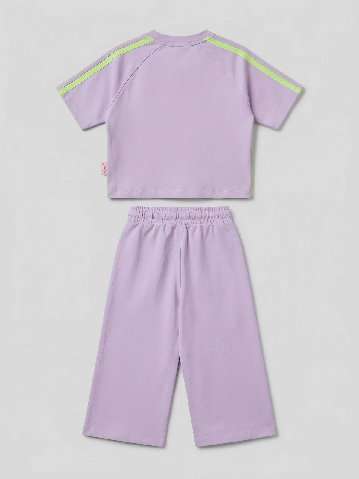 Purple Green Graphic Print Girls Coordinate Set Casual Wear