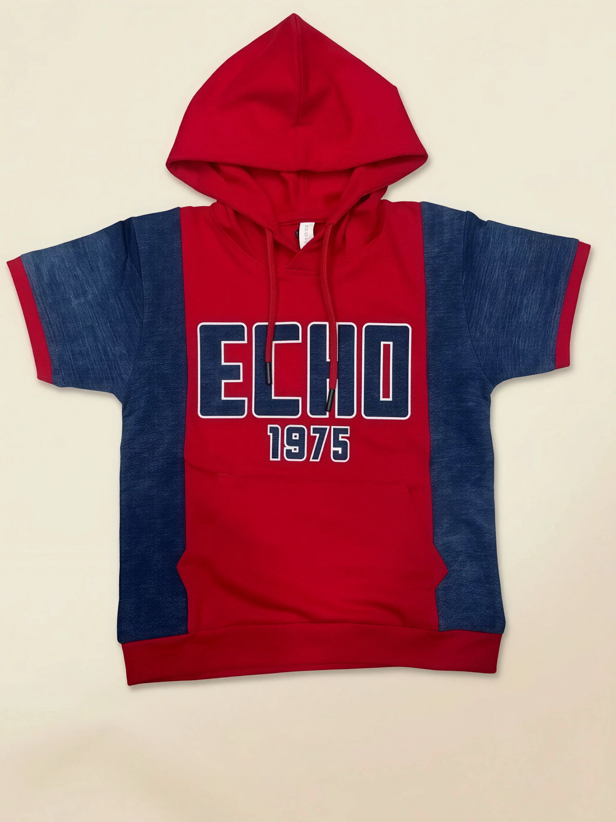 Boys Red Hooded Short Sleeve T-Shirt