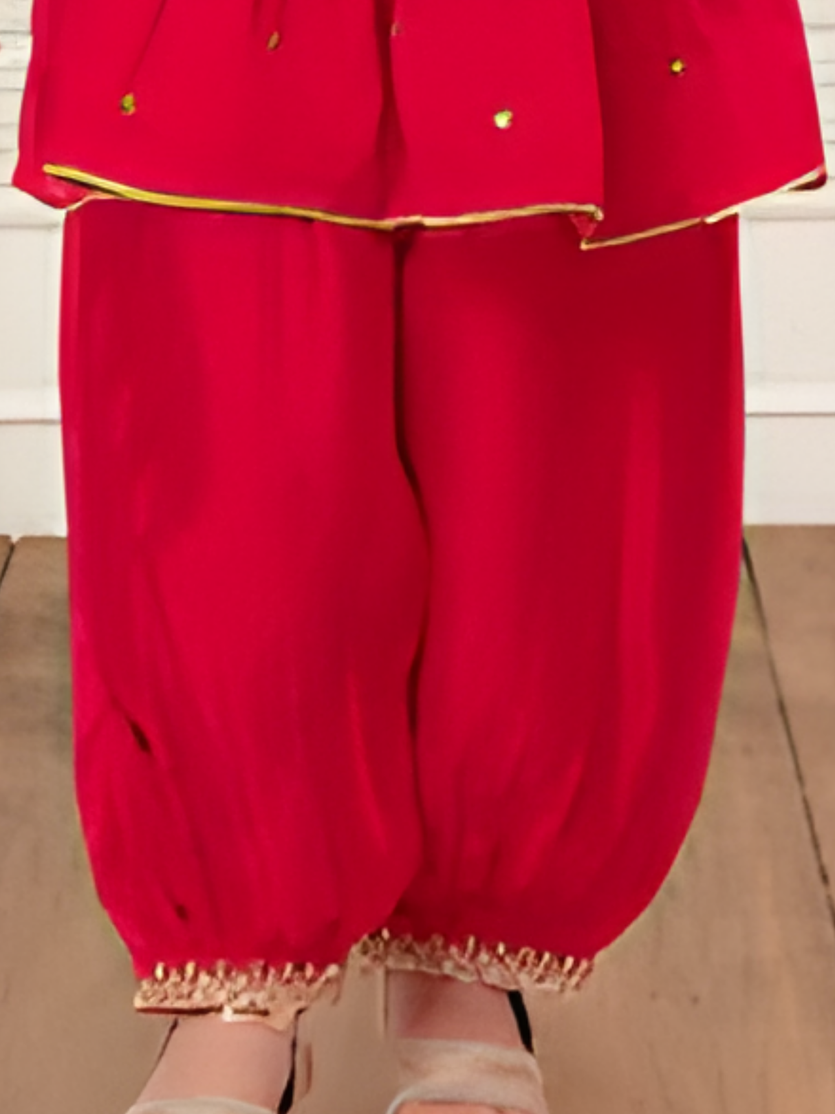 Girls Traditional Half Sleeves Plazo Set - Rani.