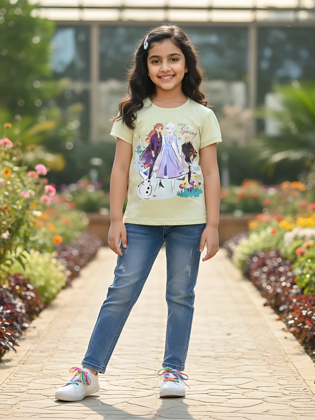 Frozen Theme Character Print Cotton Top