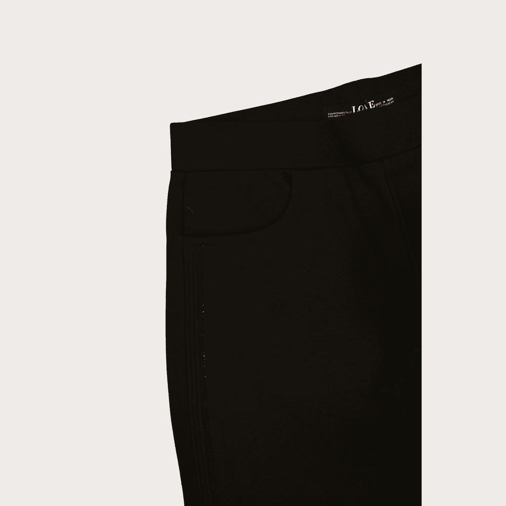 Girls Casual Plain Jeans Jeggings W/O Rib - Black