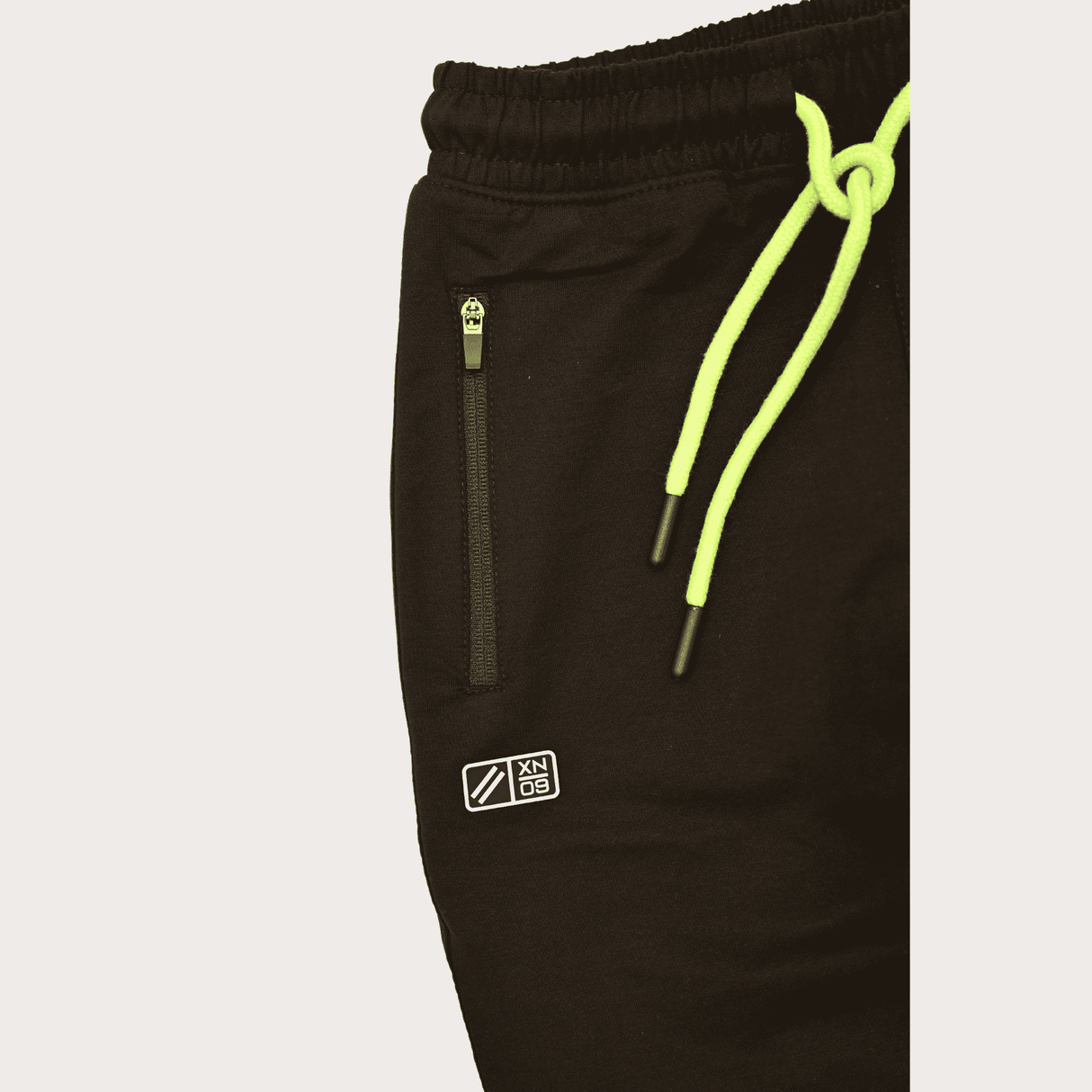 Boys Leisure Plain Elastic Waist Track Pant With Rib - Black.