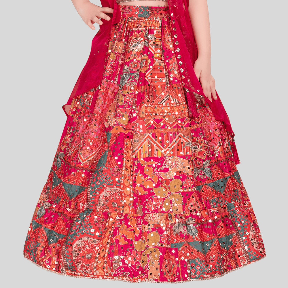 Girls Traditional Sleeves Less Long Choli - Rani