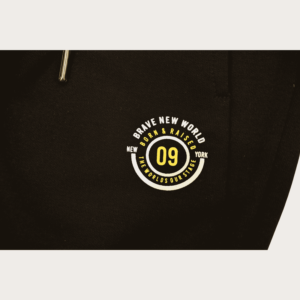 Boys Leisure Plain Rib Waist Track Pant W/O Rib - Black