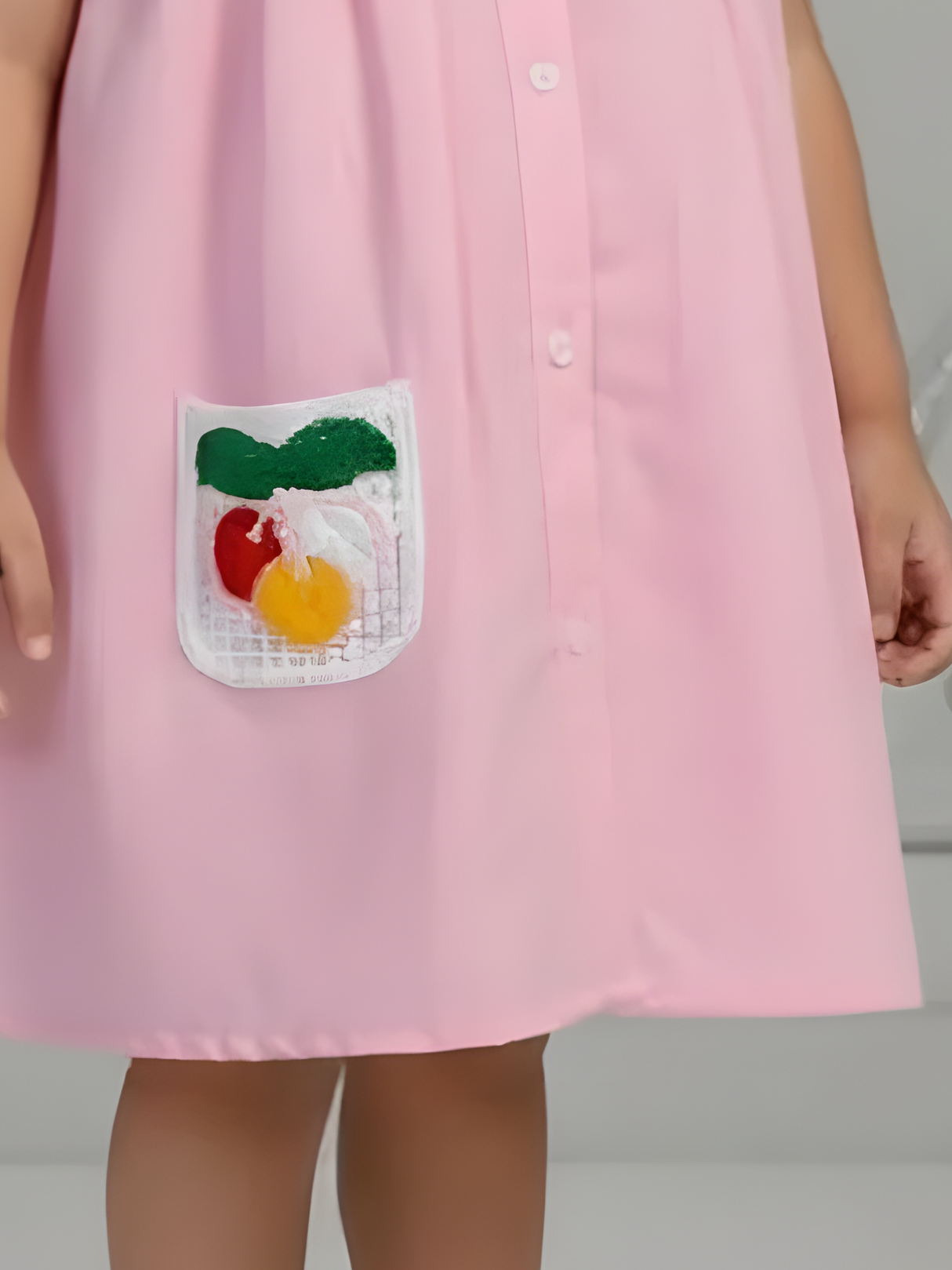 Sweet Pink Mandarin Collar Frock