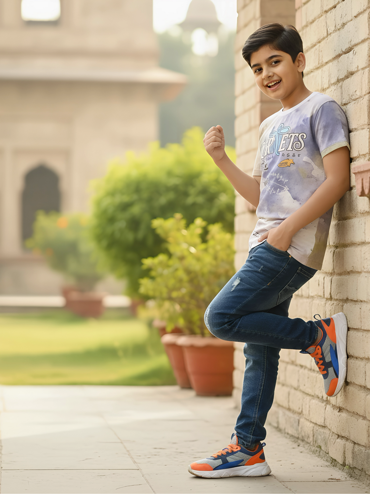 Boys' Urban "Hornets" Graphic T-Shirt - Cream Multi