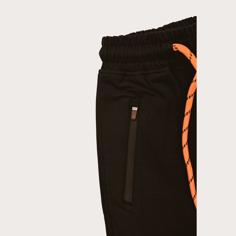 Boys Leisure Plain Rib Waist Track Pant W/O Rib - Black