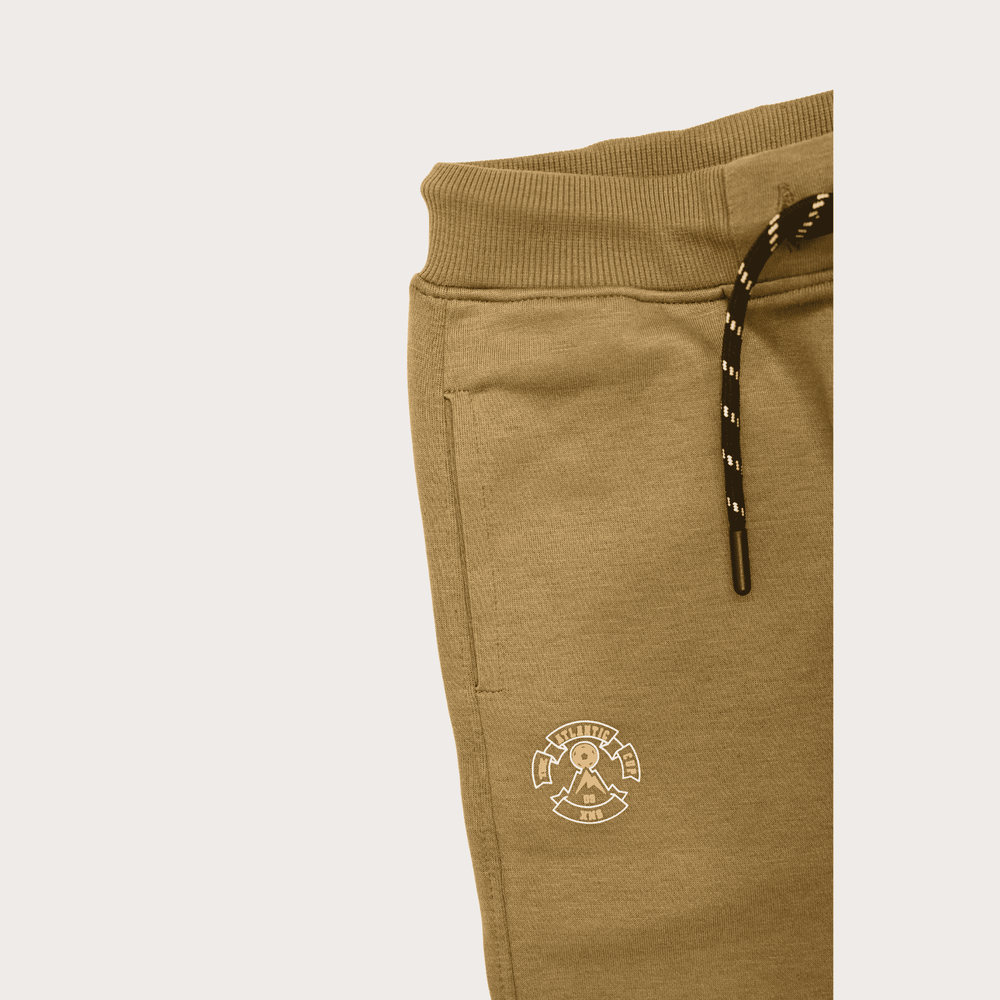 Boys Leisure Plain Elastic Waist Track Pant With Rib - Grey