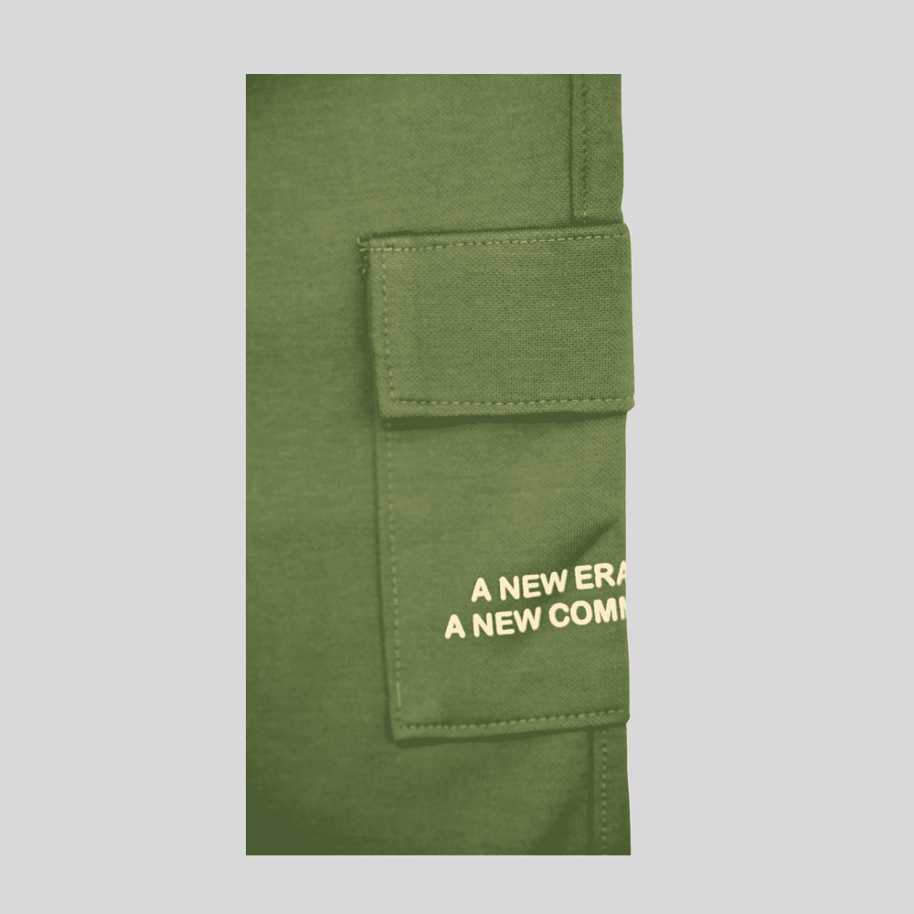 Boys Leisure Plain Elastic Waist Track Pant With Rib - Green