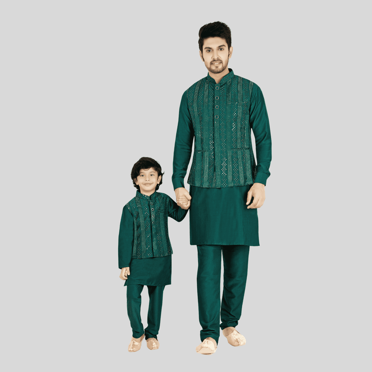 Boys Traditional With Work Chudidar Kurta with Koti - RAMA