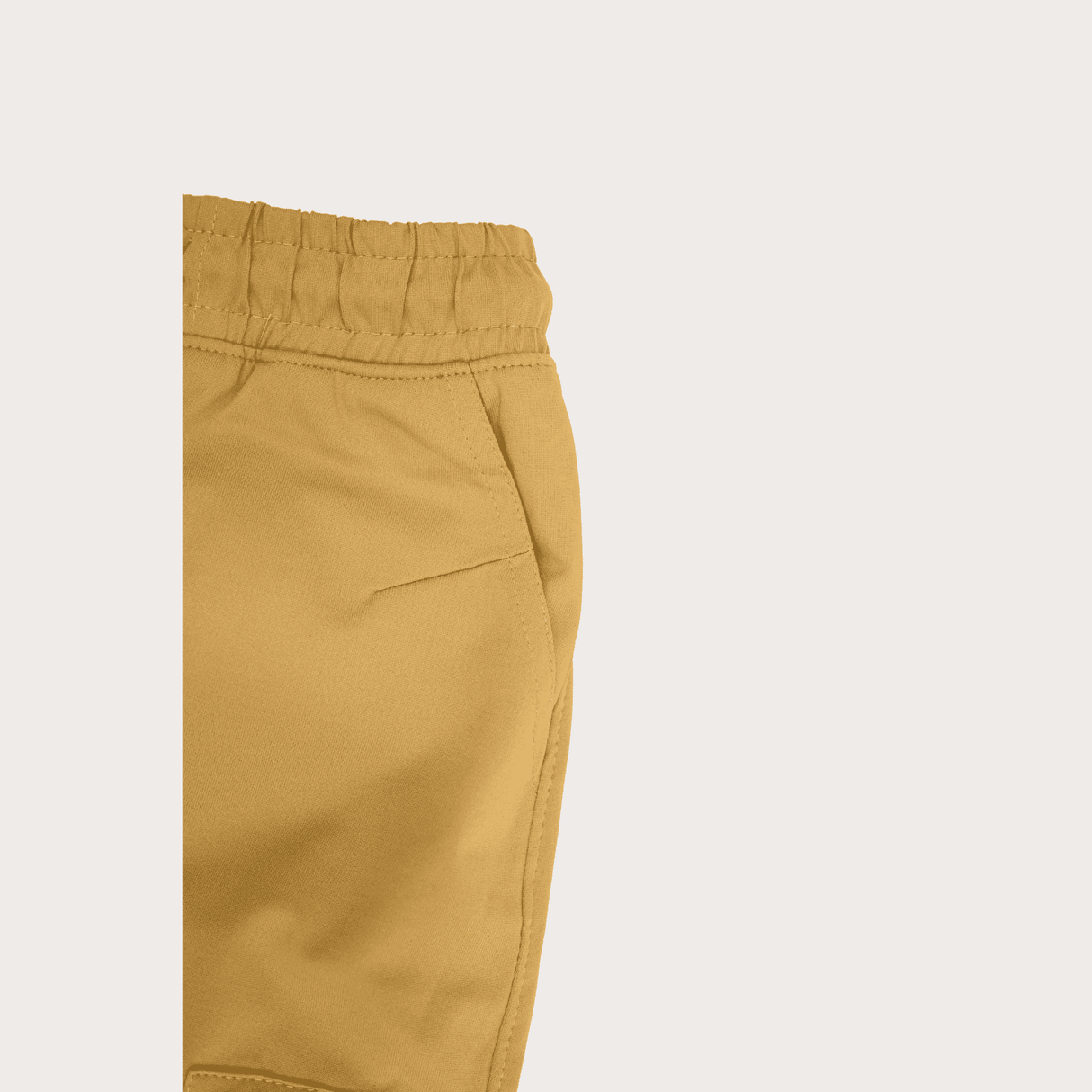 Boys Leisure Plain Rib Waist Track Pant With Rib - Cream