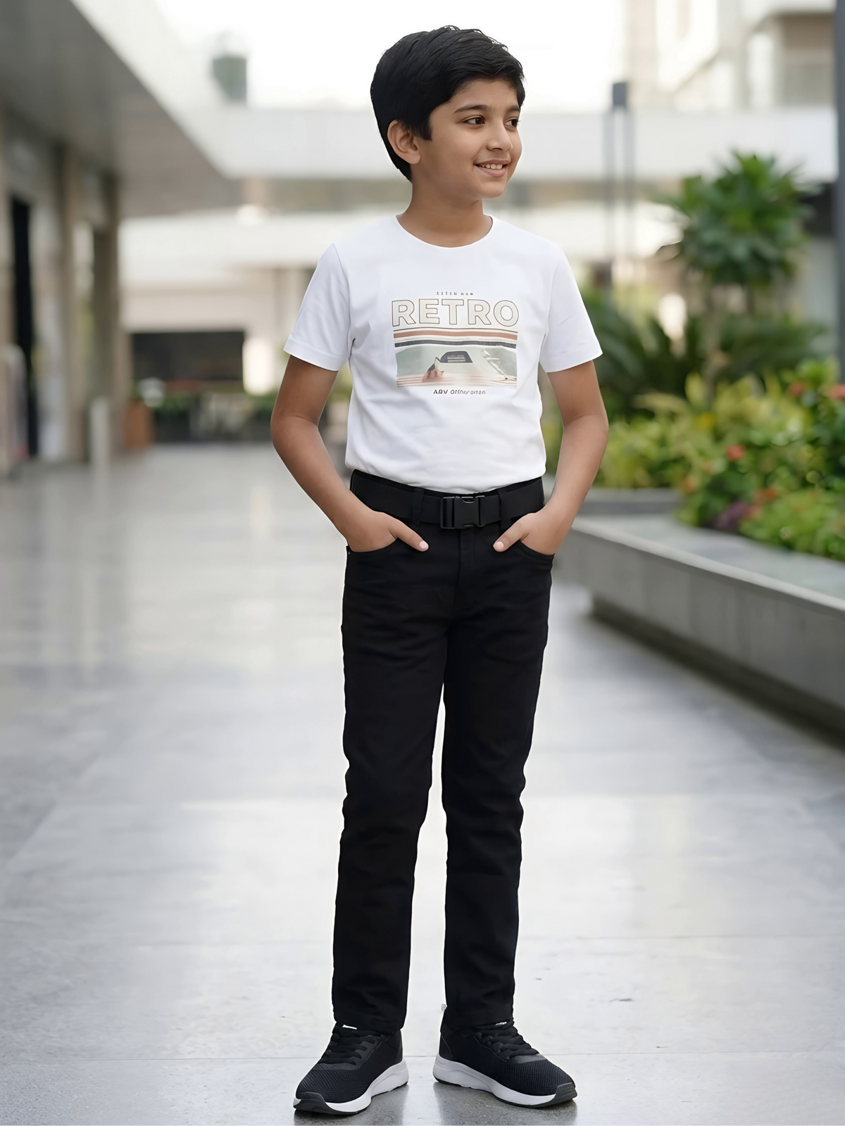 Boys' Urban Slim-Fit Black Denims