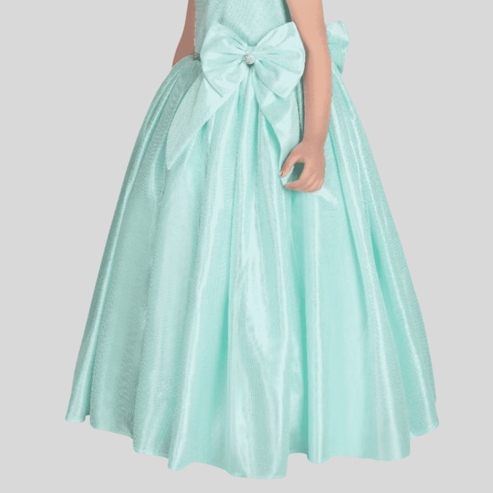 Girls Party Heavy Western Gown with work - Green