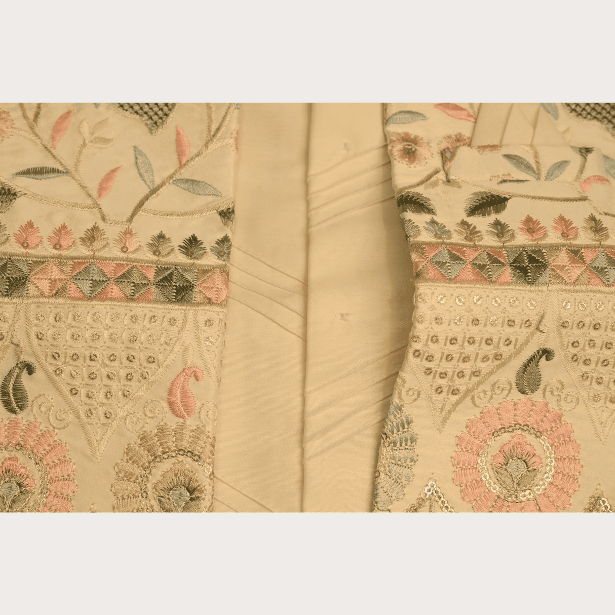 Boys Traditional Little Magic Printed Indo Western Kurta Set - Cream