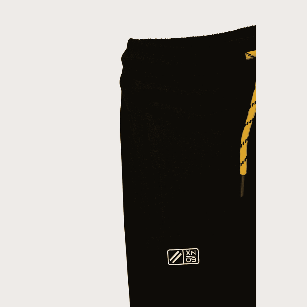 Boys Leisure Plain Rib Waist Track Pant With Rib - Black