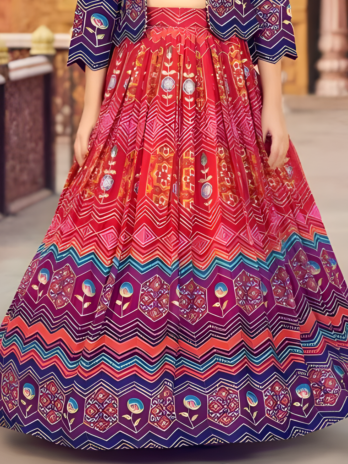 Girls' Sunny Yellow Embroidered Lehenga Set