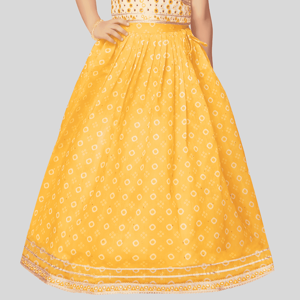 Girls Traditional Sleeves Less Long Choli - L.Yellow