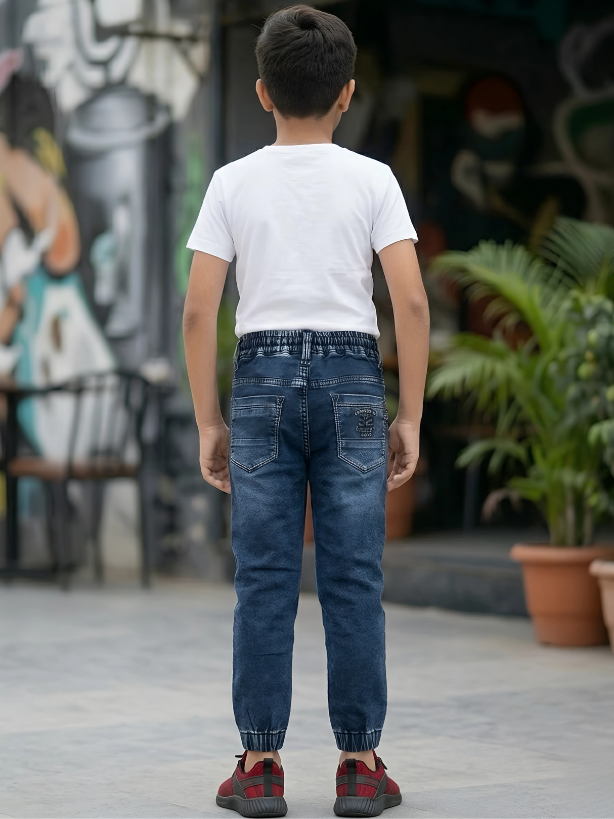 Boys' Comfort Stretch Denim Joggers - Navy Blue